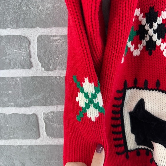 Karen Scott Vintage  Sweater Size M Pullover Crewneck Red Scottie Dog - Picture 6 of 10
